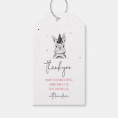 Étiquettes-cadeau Balise de Merci d'anniversaire de lapin de fille (Devant)