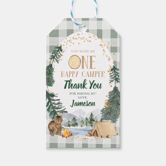 Étiquettes-cadeau Balise de Merci d'anniversaire Little Explorer Fav (Devant)