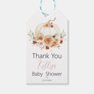 Étiquettes-cadeau Balise de Merci de Baby shower de Citrouille de fl