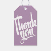 Étiquettes-cadeau Balise de Merci de calligraphie à main violet (Devant)