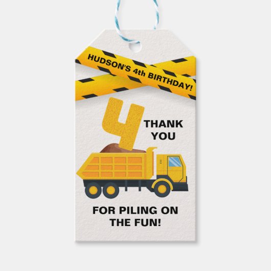 Étiquettes-cadeau Balise de Merci de construction modifiable - Pompe (Devant)
