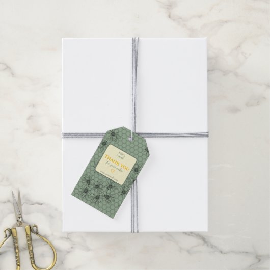 Étiquettes-cadeau Balise de Merci d'entreprise écologique personnali (Avec de la ficelle)