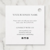 Étiquettes Cadeau Balise de Merci d'entreprise moderne noir et blanc (Dos)