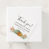 Étiquettes Cadeau Balise de Merci des citrouilles d'automne (En situation)