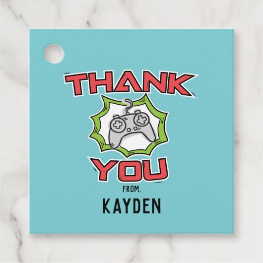 Étiquettes Cadeau Balise de Merci du jeu vidéo (Devant)