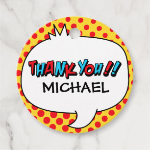 Étiquettes Cadeau Balise de Merci du Superhero Party Favoriser