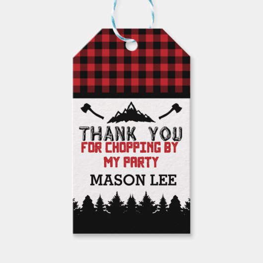 Étiquettes-cadeau Balise de Merci Favoriser du bûcheron de bison (Devant)