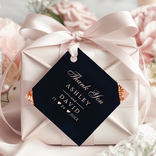 Étiquettes Cadeau Balise de Merci géométrique de la marine blanche e