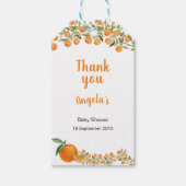 Étiquettes-cadeau Balise de Merci orange sucré. (Devant)