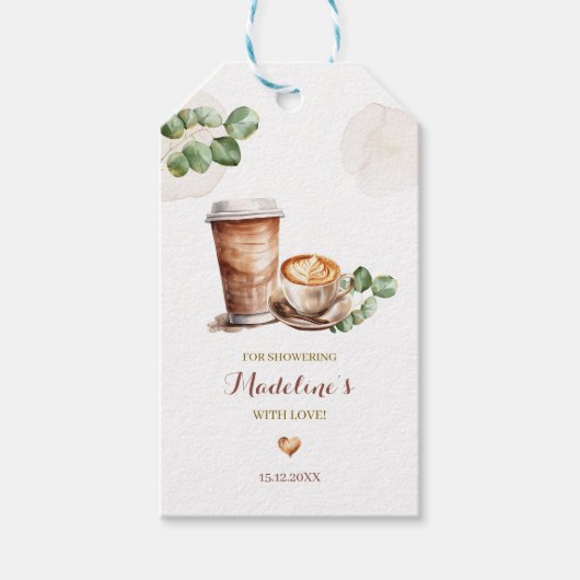 Étiquettes-cadeau Balise de Merci pour l'amour du café (Devant)