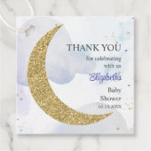 Étiquettes Cadeau Balise de Parties scintillant d'or Merci de lune F (Devant)