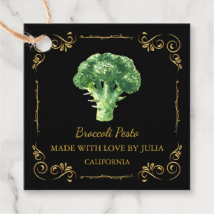 Étiquettes Cadeau Balise de passe Carré vintage maison Broccoli Pest
