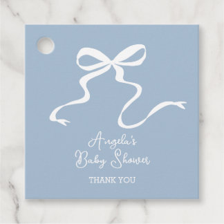 Étiquettes Cadeau Balise de préférence Baby shower bleu roux Dusty