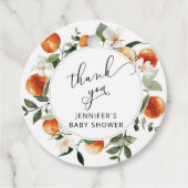 Étiquettes Cadeau Balise de préférence baby shower Citrus (Devant)