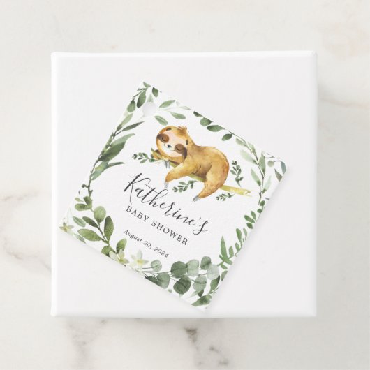 Étiquettes Cadeau Balise de préférence Baby shower de la fente couch (En situation)