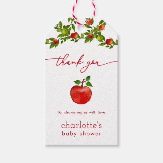 Étiquettes-cadeau Balise de préférence Baby shower de pomme automne (Devant)