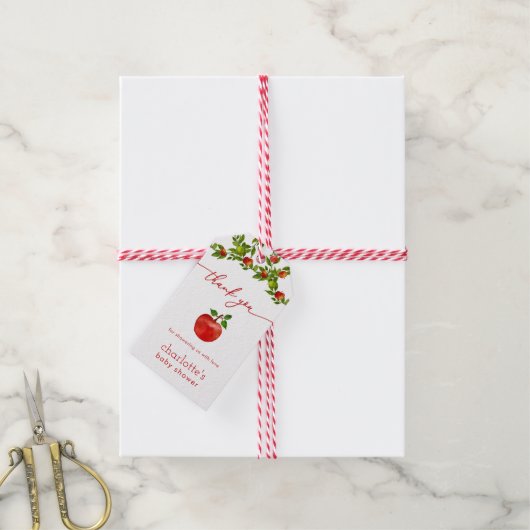 Étiquettes-cadeau Balise de préférence Baby shower de pomme automne (Avec de la ficelle)