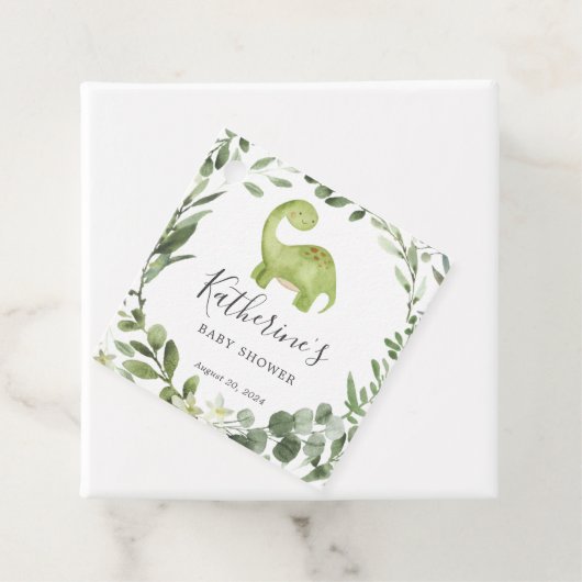 Étiquettes Cadeau Balise de préférence Baby shower Dinosaur (En situation)