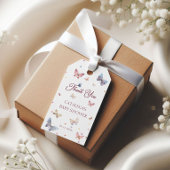 Étiquettes-cadeau Balise de préférence Baby shower rose pour papillo