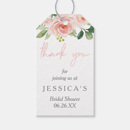 Étiquettes-cadeau Balise de préférence de la Fête des mariées blush  (Devant)