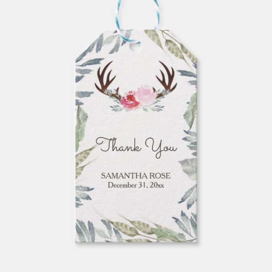 Étiquettes-cadeau Balise de préférence DEER ANTLER (Devant)