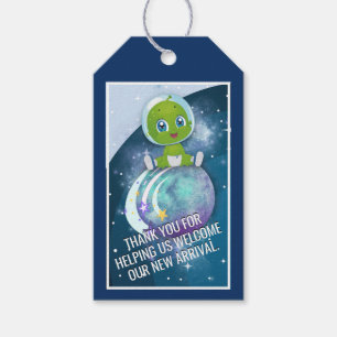 Étiquettes-cadeau Balise de préférence du Baby shower Alien