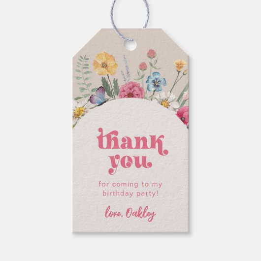 Étiquettes-cadeau Balise de préférence pour l'anniversaire du fleur  (Devant)