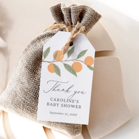 Étiquettes-cadeau Balise de préférence pour le Baby shower Citrus Li