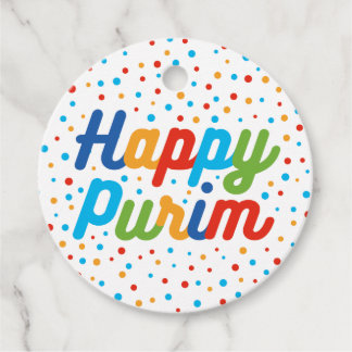 Étiquettes Cadeau Balise de préférence Purim circulaire