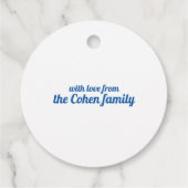 Étiquettes Cadeau Balise de préférence Purim circulaire (Dos)