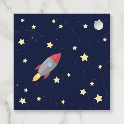 Étiquettes Cadeau Balise de préférence spatiale de fusée (Dos)