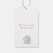 Étiquettes-cadeau Balise de premier anniversaire Eléphant mignon en  (Dos)
