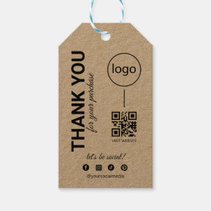 Étiquettes-cadeau Balise de prix du logo et du code Qr de l'entrepri