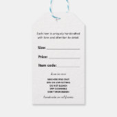 Étiquettes-cadeau Balise de prix du logo et du code Qr de l'entrepri (Dos)