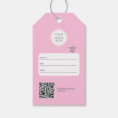 Étiquettes-cadeau Balise de prix rose du code QR modifiable du logo  (Devant)