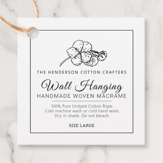 Étiquettes Cadeau Balise de produit de suspension de mur en macrame  (Devant)