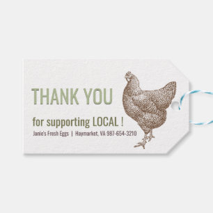 Étiquettes-cadeau Balise de produit Merci pour soutenir les aliments