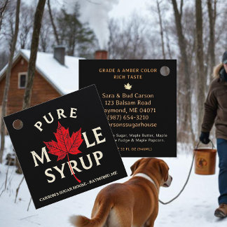 Étiquettes Cadeau Balise de produit Pure Maple Sirop Grunge Police R