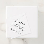 Étiquettes Cadeau Balise de script moderne blanc et noir Favoriser (En situation)