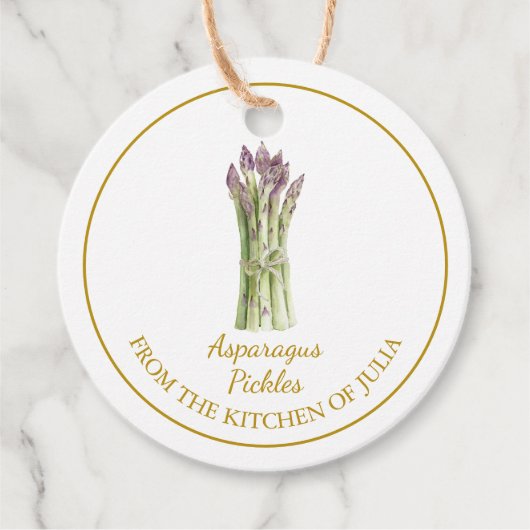 Étiquettes Cadeau Balise de suspension simple à base d'asperges mais (Devant)