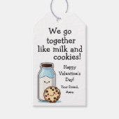 Étiquettes-cadeau Balise de traitement Valentine "Milk and Cookies" (Devant)