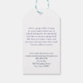 Étiquettes-cadeau Balise de vêtements faits main de Monogramme bleu  (Dos)