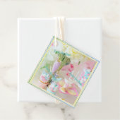 Étiquettes Cadeau Balise de voeux de Pâques avec dentelle et perles (En situation)