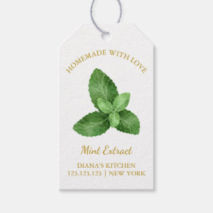 Étiquettes-cadeau Balise d'extrait de menthe maison simple blanc