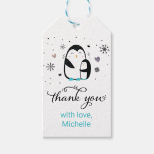 Étiquettes-cadeau Balise Doodle Winter Penguin Baby Favor