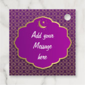 Étiquettes Cadeau Balise Eid Moubarak Purple (Dos)