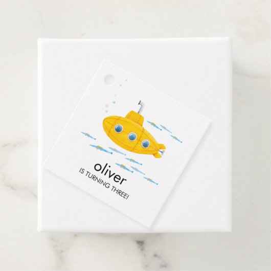 Étiquettes Cadeau Balise Faveur Anniversaire de enfant sous-marin ja (En situation)