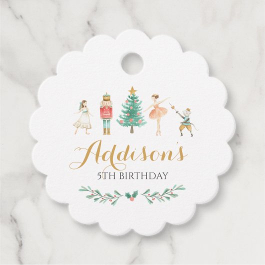 Étiquettes Cadeau Balise Faveur Nutcracker, Sugar Plum Fairy Faver (Devant)
