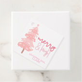 Étiquettes Cadeau Balise Favori de Noël rose et joyeux (En situation)