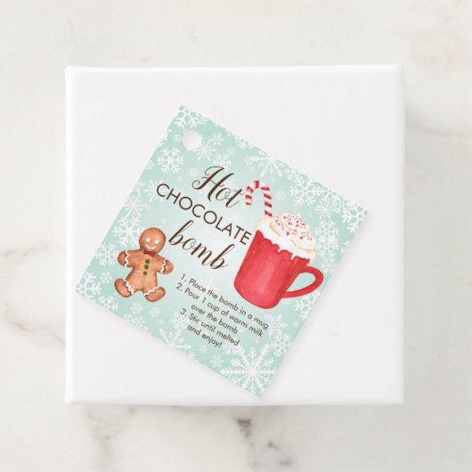 Étiquettes Cadeau Balise Favoriser la bombe à chocolat chaud (En situation)